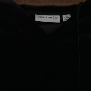 Susan Graver black velvet hoodie